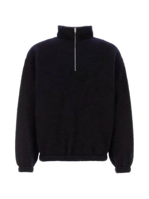 Jil Sander half-zip textured-finish sweater