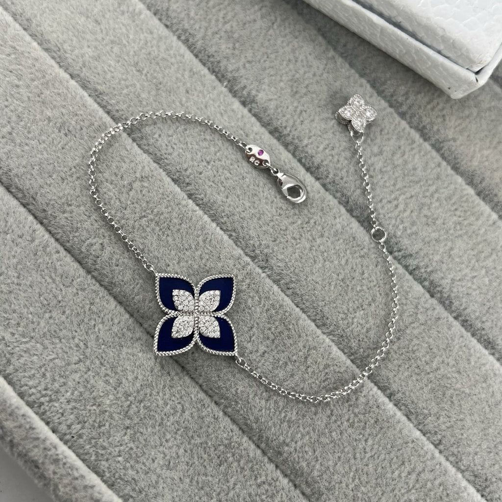 Roberto Coin Style Four-Leaf Clover Cubic Zirconia Bracelet