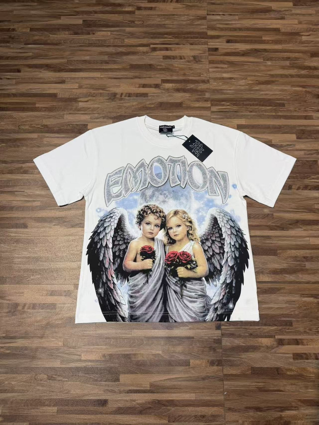 MIXED EMOTION Angel Praying Hands Graphic T-Shirt
